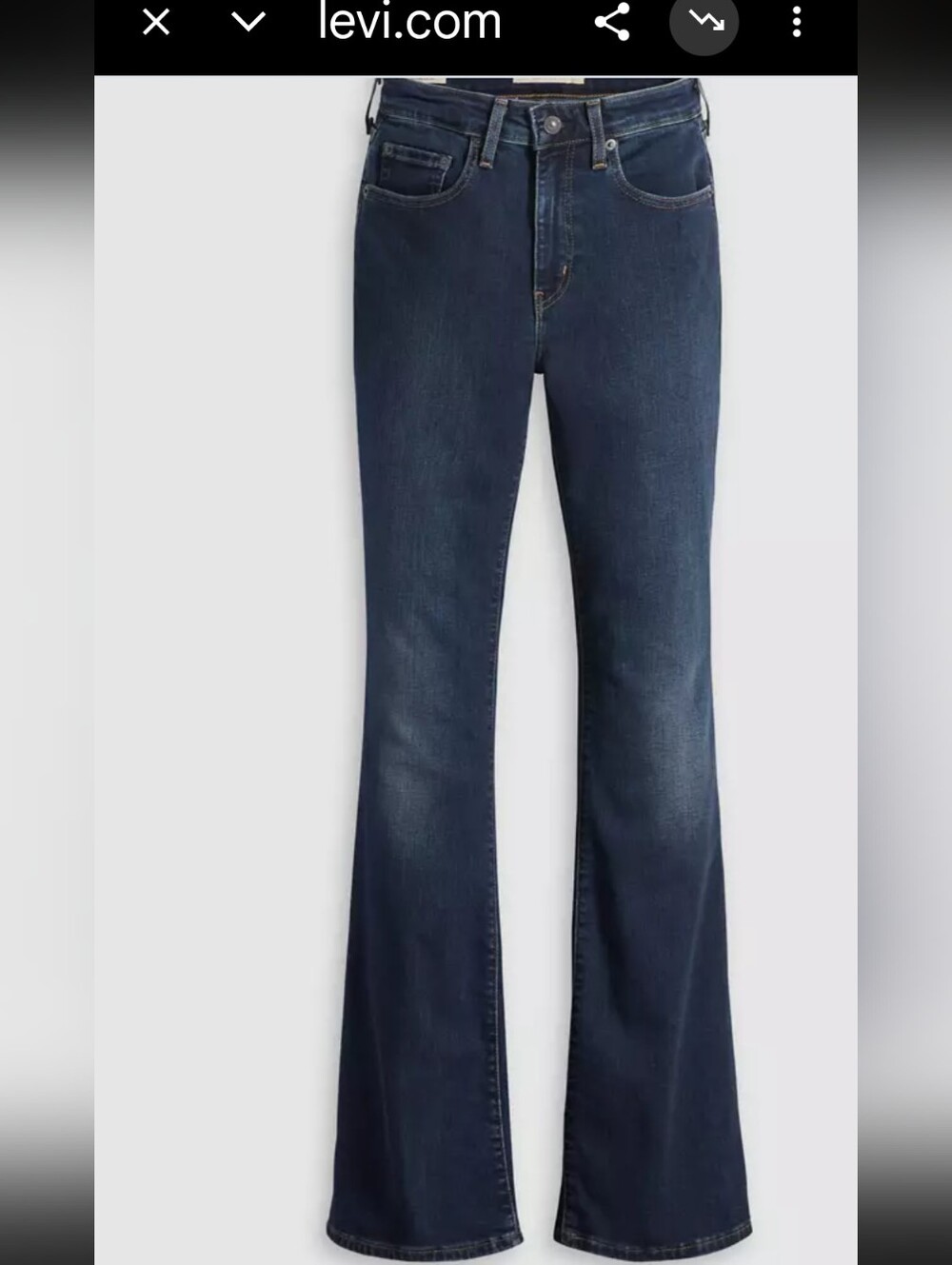 Levis 726 Flare Dark Stretch Denim Jeans *NWT *32x32 - Picture 2 of 5